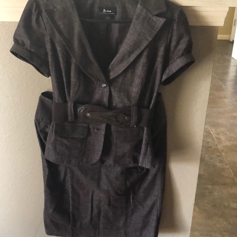 Denim Brown skirt suit. Skirt size 13 jacket L